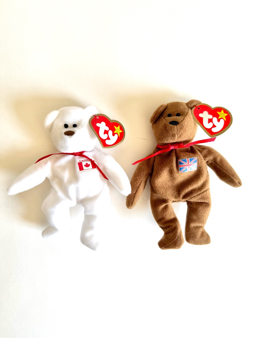 McDonalds Ty Teenie Beanie Babies International Bears Maple & Britannia VTG 1999